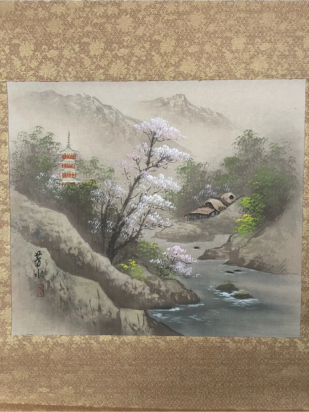 Japanese Kakejiku Landscape Scroll